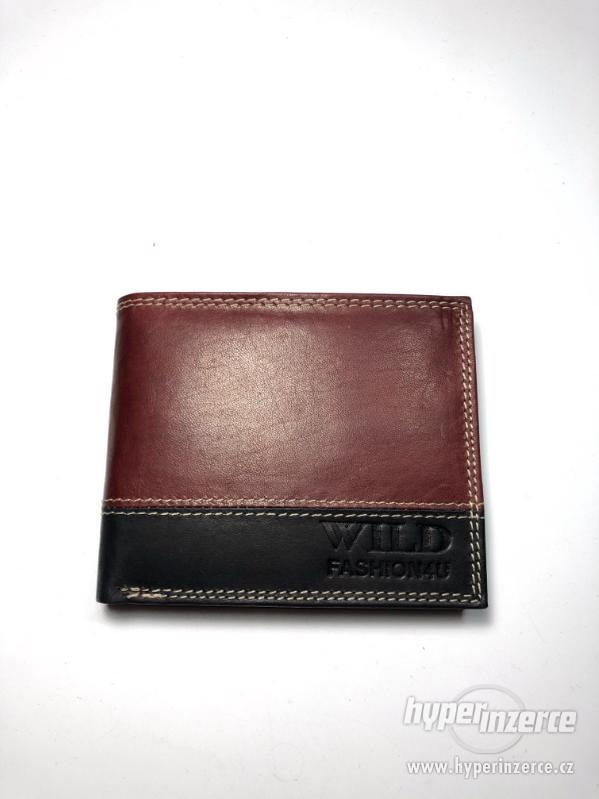 Kožená peněženka hnědo-černá - foto 1