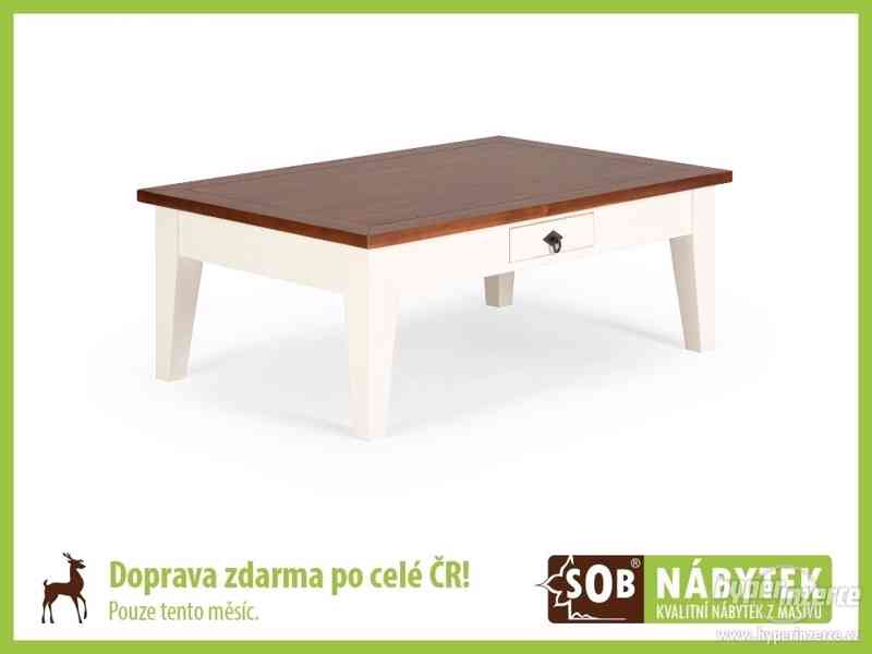 Dřevěný konferenční stolek, konferenční stolek z akátu - foto 1