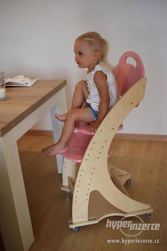 Dětská rostoucí židle PARIS - růžová - foto 1