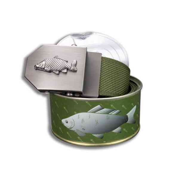 Opasek dárkový rybářský Kapr 4 cm - olivový - foto 4