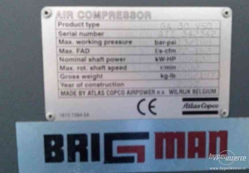 Zánovní šroubový kompresor Atlas Copco GA 30 VSD FF - foto 3