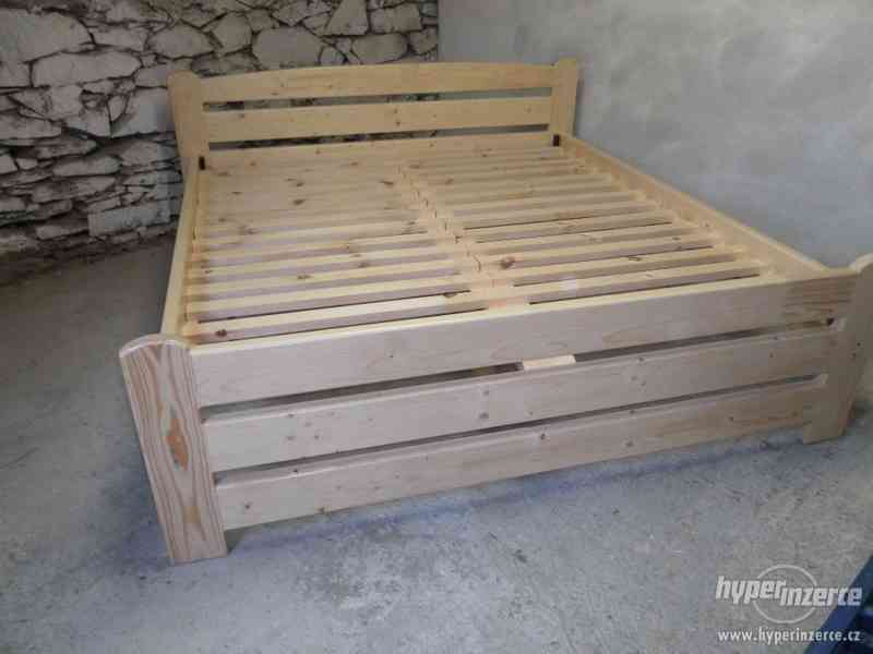 Dřevěné dvojlůžko – Masiv 180 × 200-NOVÉ