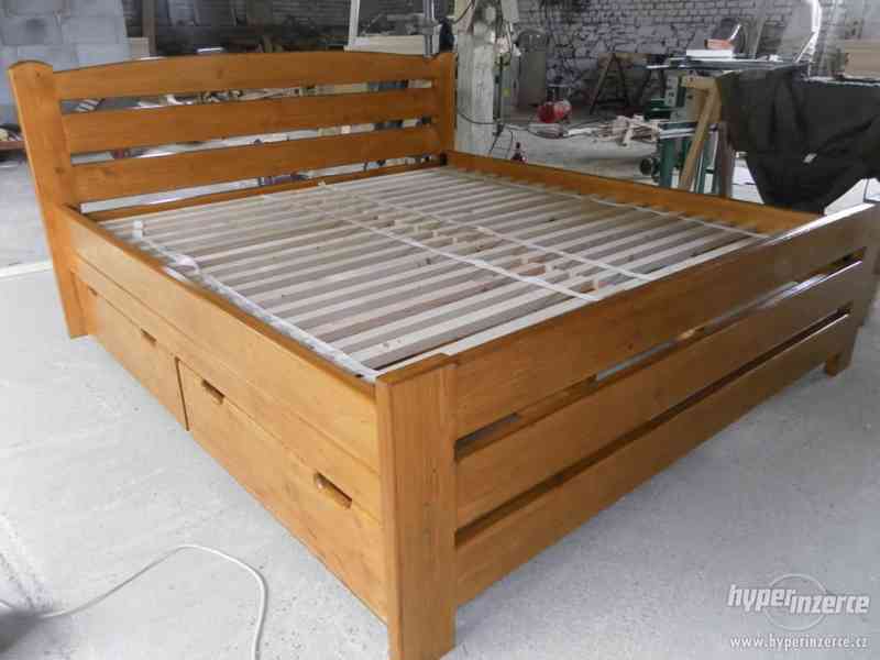 Dřevěné dvojlůžko – Masiv 180 × 200-NOVÉ - foto 3