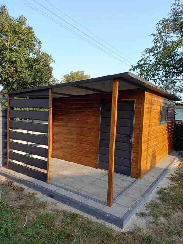 Zahradní domek 3,5x3m + přístřešek 2m -  dveře - okno TS843 - foto 2