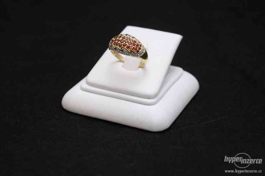 Krásný zlatý prsten s brilianty 4.8 g - foto 2