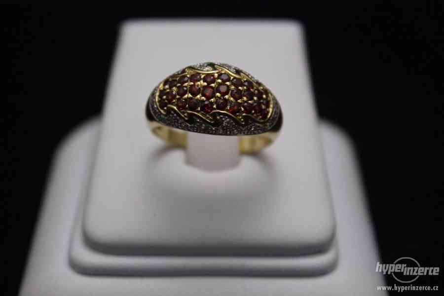 Krásný zlatý prsten s brilianty 4.8 g - foto 4