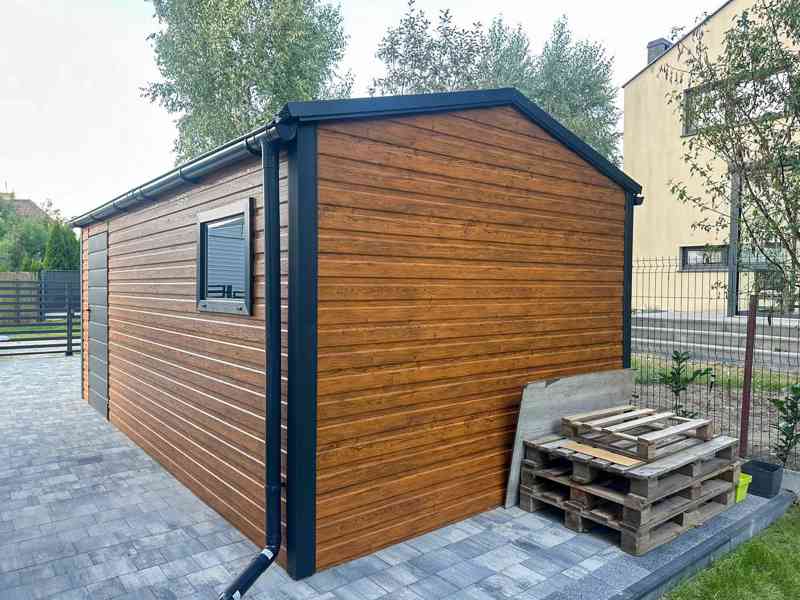 Plechova garáž 3x6m -  výklopná vrata -  dveře - Okno TS784 - foto 2