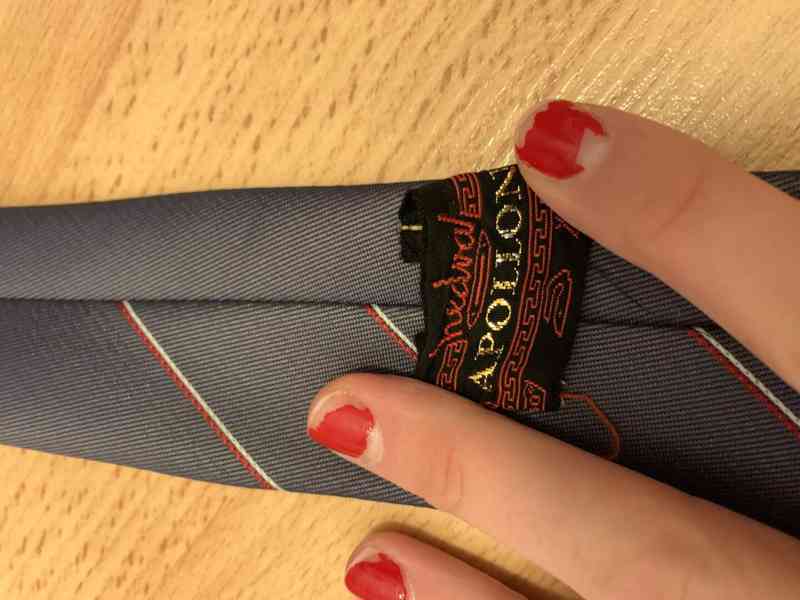 Vintage šedomodrá kravata - foto 3