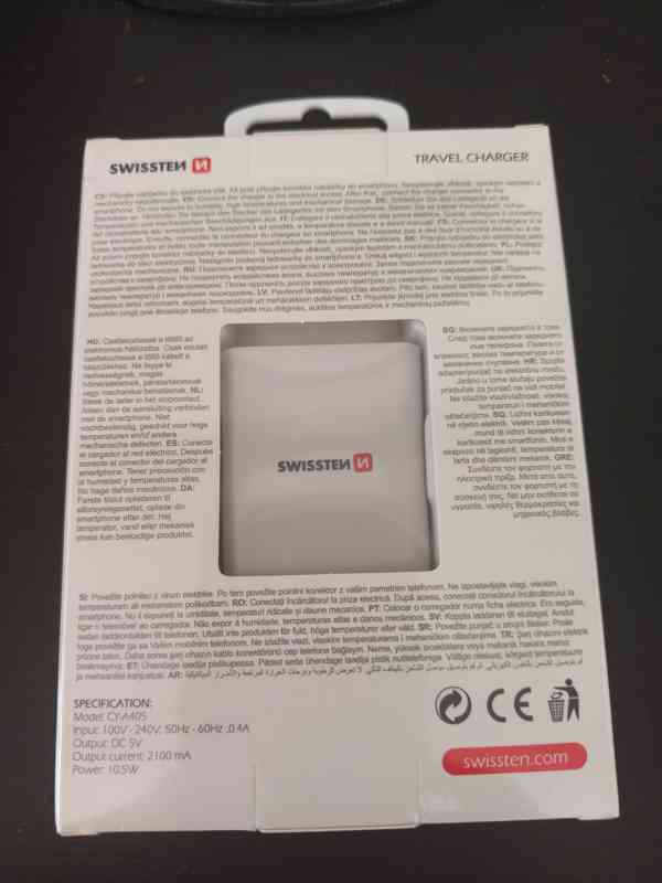 Nabíječka SWISSTEN - adaptér (2x USB-A) včetně kabelu USB-C - foto 2