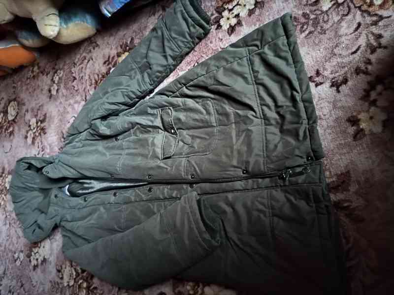Dámská zimní bunda khaki zelená  - foto 1