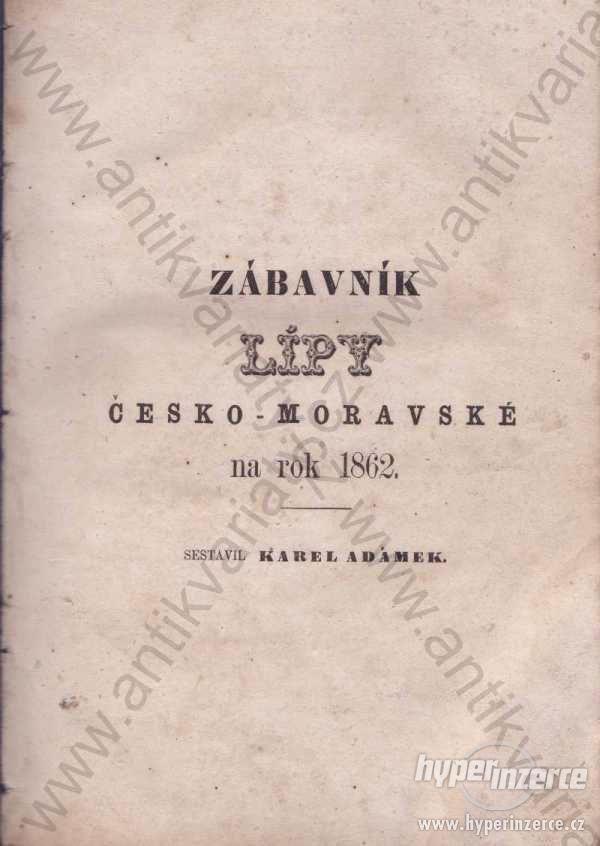 Zábavník lípy česko-moravské na rok 1862 a 1960 - foto 1