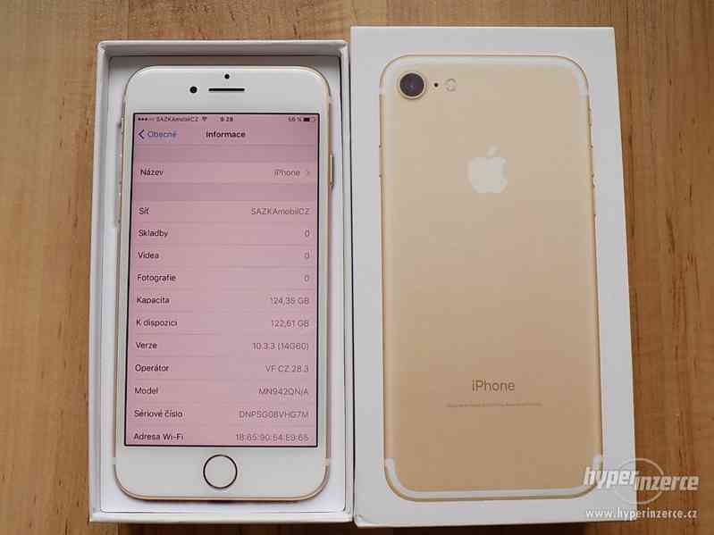 APPLE iPhone 7 128GB Gold - ZÁRUKA - TOP STAV - foto 2