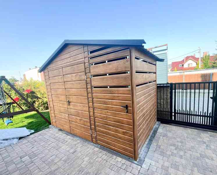 Zahradní domek 2x2m + přístřešek 1m - Dvoukřídlá vrata TS882 - foto 2