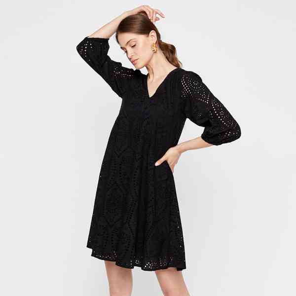 Y.A.S. - Černé šaty Penny Smock organic cotton Velikost: M - foto 1