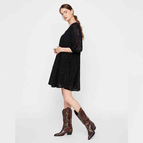 Y.A.S. - Černé šaty Penny Smock organic cotton Velikost: M - foto 3