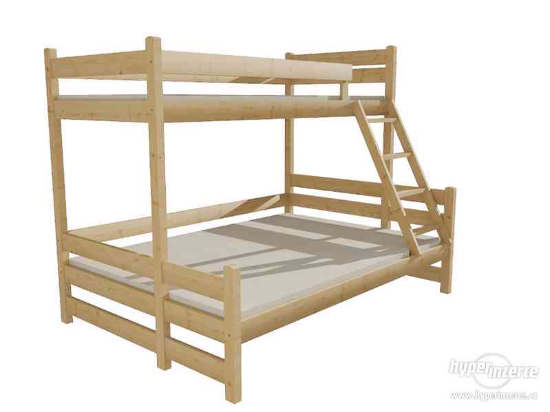 Patrová postel s rozšířeným spodním lůžkem 120x200 cm - AKCE - foto 2