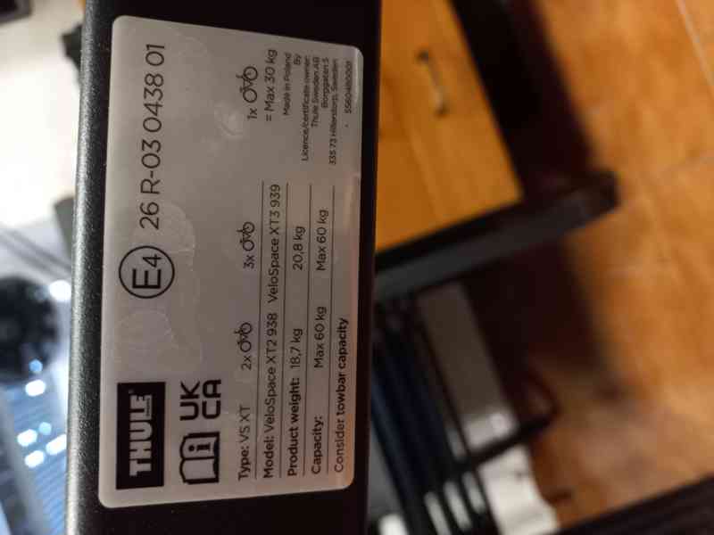 Thule VeloSpace XT pro 3 kola včetně adaptéru pro 4 kolo - foto 3