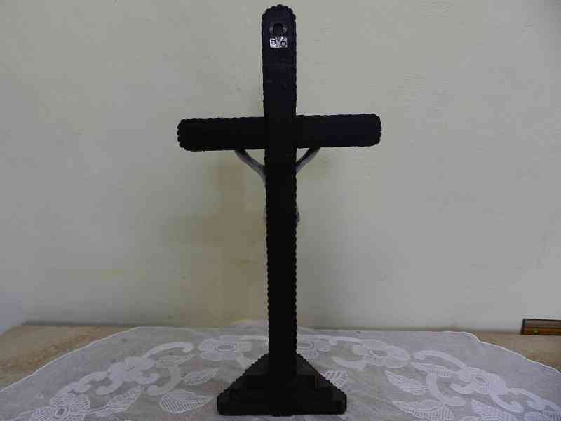 Velmi starý větší dřevěný Kříž Ježíš Kristus - foto 7