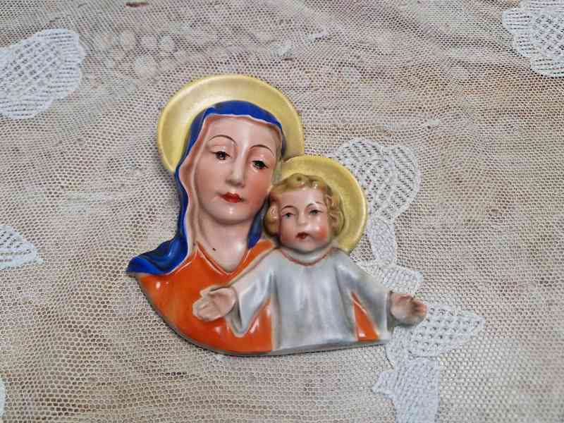 Art Deco maska Madona Jezulátko Ditmar Urbach Teplice