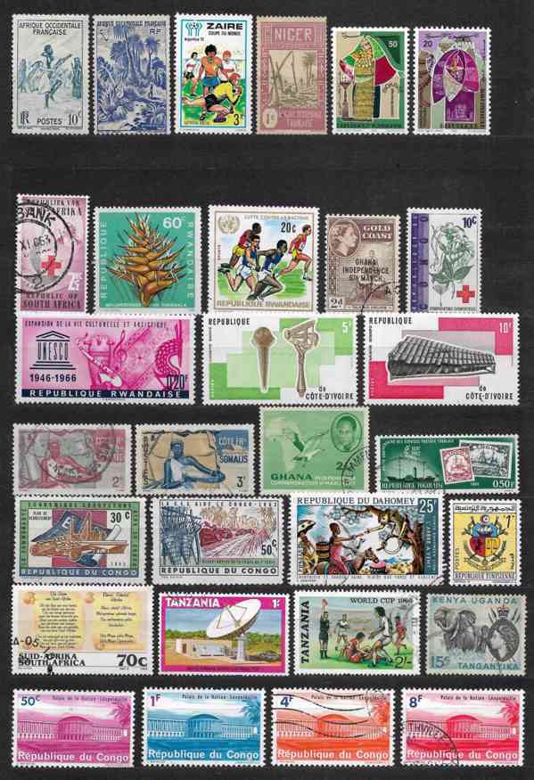 Afrika - poštovní známky pro sběratele - foto 2