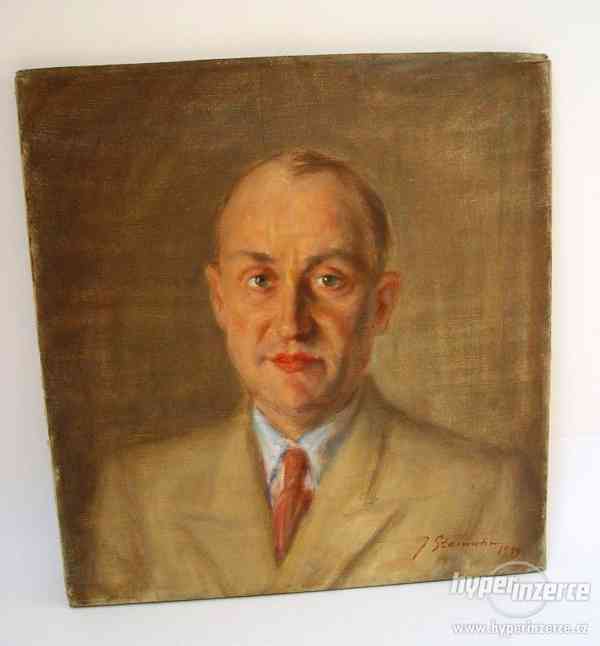Josef Stainochr (Štajnochr) portrét olej na plátně signováno - foto 1