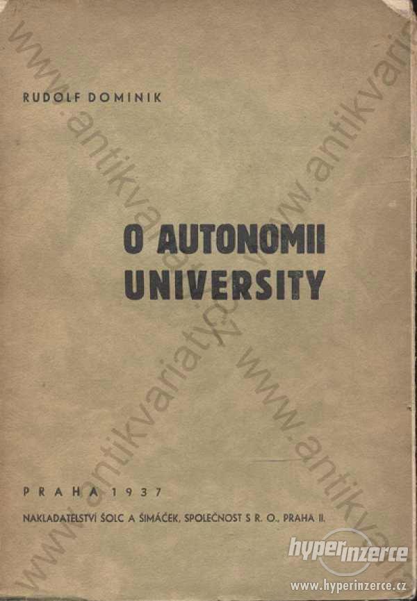 O autonomii university Rudolf Dominik 1937 - foto 1