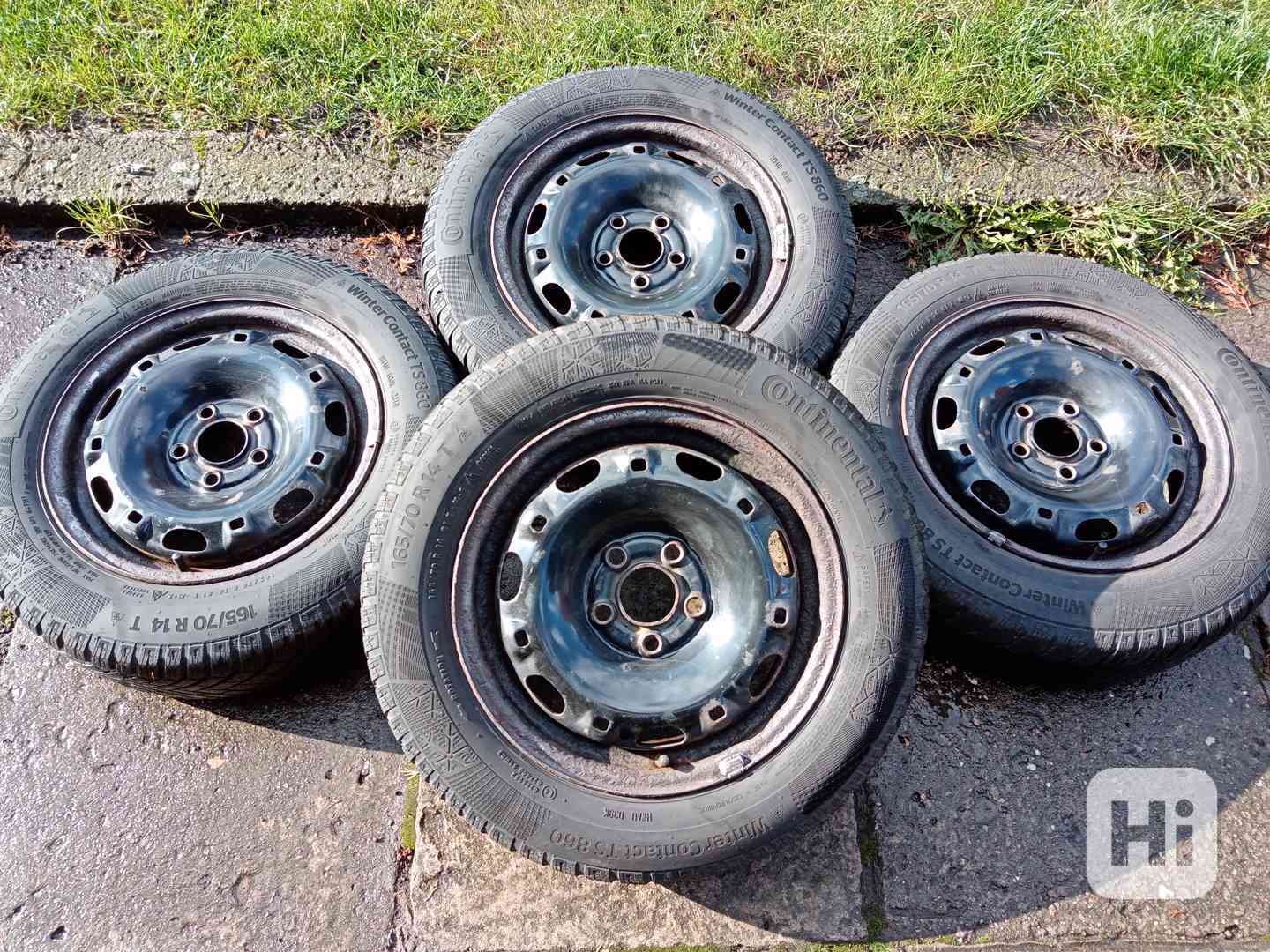 Zimní kola 14ky 5x100 pneu 75% Škoda Seat Vw Audi - dobírka - foto 1