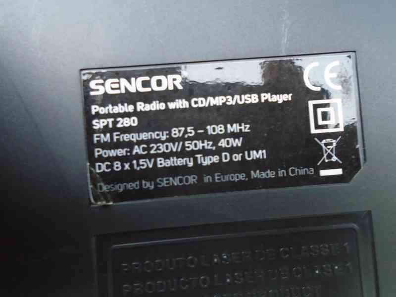 SENCOR SPT 280 Rádio s CD/USB/MP3 PC: 2600 Kč na opravu - foto 9