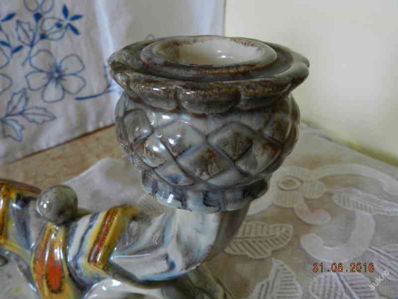 Krásný starý dvouramenný porcelánový svícen - foto 7