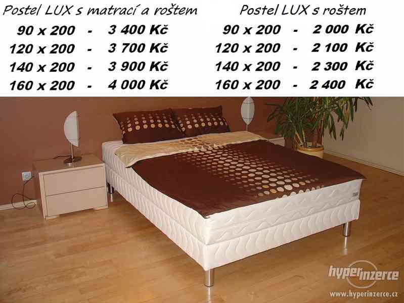 Nová postel 160x200+matrace+rošt za 4000 Kč-ihned k odběru - foto 1