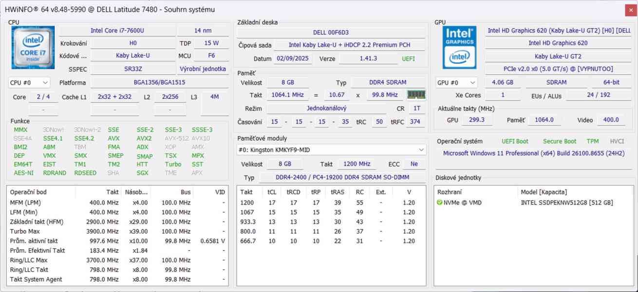 DELL LATITUDE 7480 / CPU i7 / RAM 8GB / SSD 512GB / W11+Off - foto 11