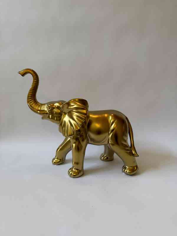 Slon - socha ve zlatém provedení - foto 2