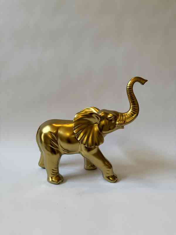 Slon - socha ve zlatém provedení - foto 1