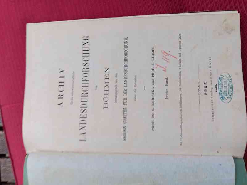 Archiv für die Landesforschung von Böhmen 1869 - foto 2