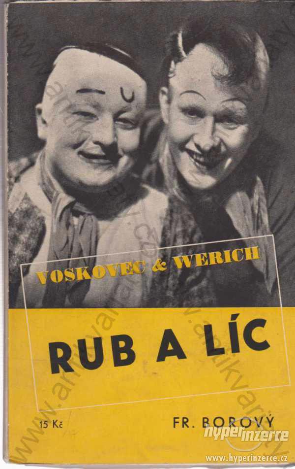 Rub a líc J. Voskovec a J. Werich Fr. Borový 1937 - foto 1