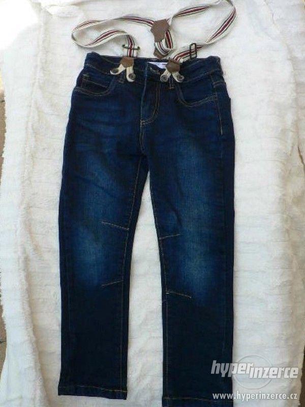 Tm.modré džíny s kšandami - Minoti - foto 1