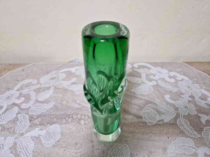 Zajímavá zelená Autorská Váza ve tvaru válce - foto 2