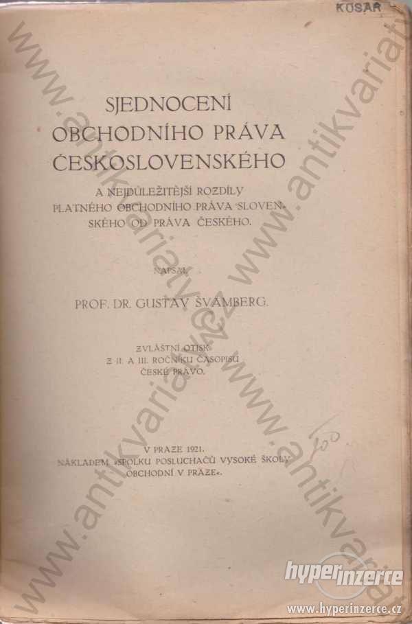 Sjednocení obchodního práva Československého 1921 - foto 1