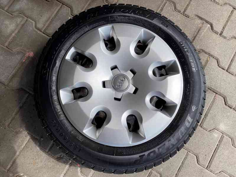 Zimní pneu 185 60 15 , plech disky 15" orig Audi - foto 5
