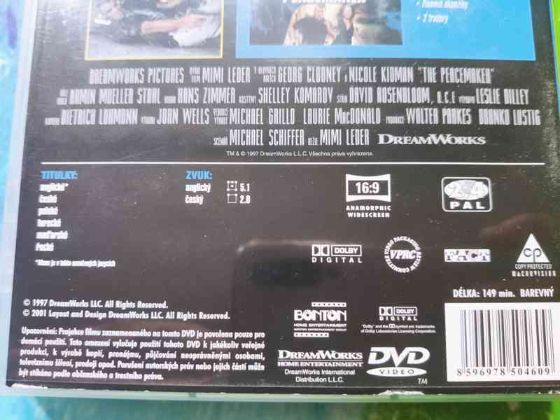 DVD PEACEMAKER, George Clooney, Nicole Kidman. CZ dabing - foto 3