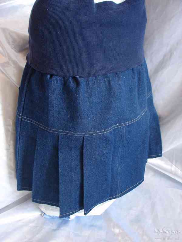 Těhotenská  sukýnka džínová se sklady na zimu- jaro - foto 1