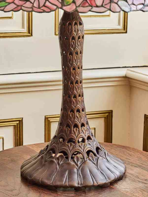 Tiffany stolní lampa s vitrážovým stínidlem – výška 84 cm - foto 4