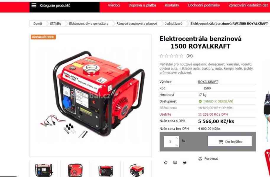 Elektrocentrála,generátor 1500 W nerozbalená,faktura,zaslání - foto 2