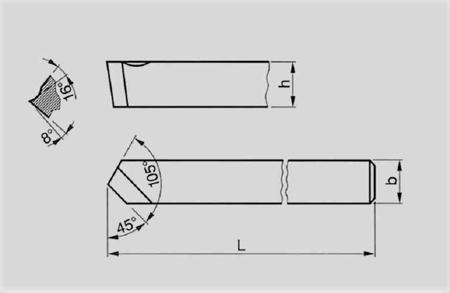 Soustružnický nůž 16x16 UBÍRACÍ přímý kovaný HSS (45°)pravý  - foto 3