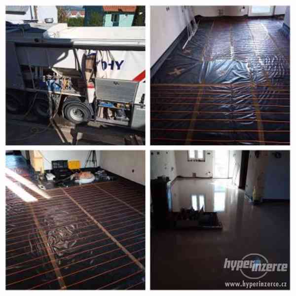 Anhydritové a cementové podlahy, topení, izolace - foto 1