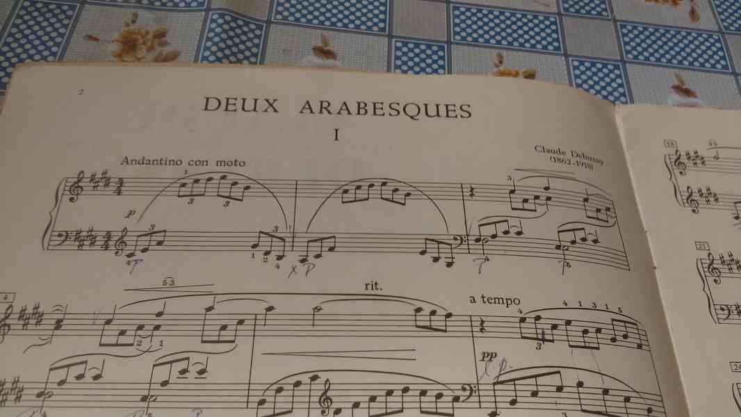 Noty pro klavír, piano, Claude Debussy - Dvě Arabesky, 1970 - foto 3