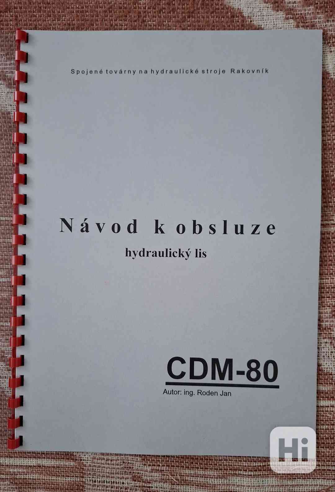 Návod hydraulického lisu CDM-80 - foto 1