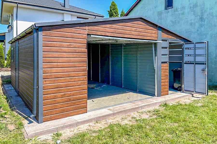 Plechova garáž 4,5x6m + přístřešek 2m 2x  dveře - Okno TS741 - foto 7