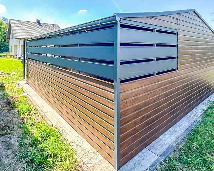 Plechova garáž 4,5x6m + přístřešek 2m 2x  dveře - Okno TS741 - foto 6