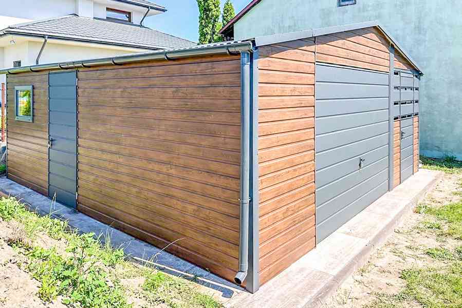 Plechova garáž 4,5x6m + přístřešek 2m 2x  dveře - Okno TS741 - foto 5